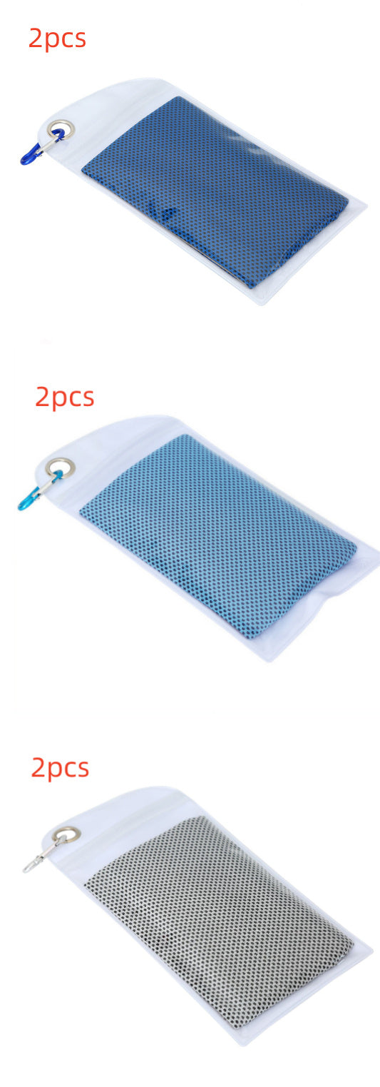 Soft Breathable Cooling Towels for Neck and Face with Waterproof Bag & Carabiner, Microfiber Cooling Towel for Yoga, Sport, Running, Gym, Workout, Camping, Fitness