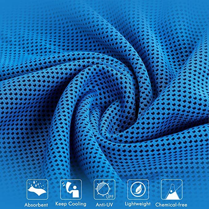 Soft Breathable Cooling Towels for Neck and Face with Waterproof Bag & Carabiner, Microfiber Cooling Towel for Yoga, Sport, Running, Gym, Workout, Camping, Fitness