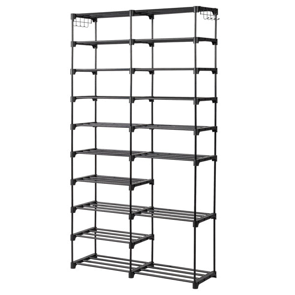Double Row 10 Layer Non-woven Shoe Rack