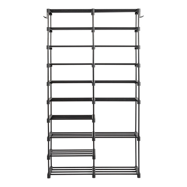 Double Row 10 Layer Non-woven Shoe Rack