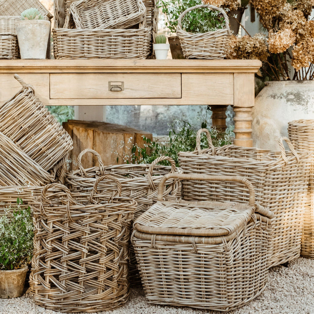 Traditional Rattan Flower Girl Basket