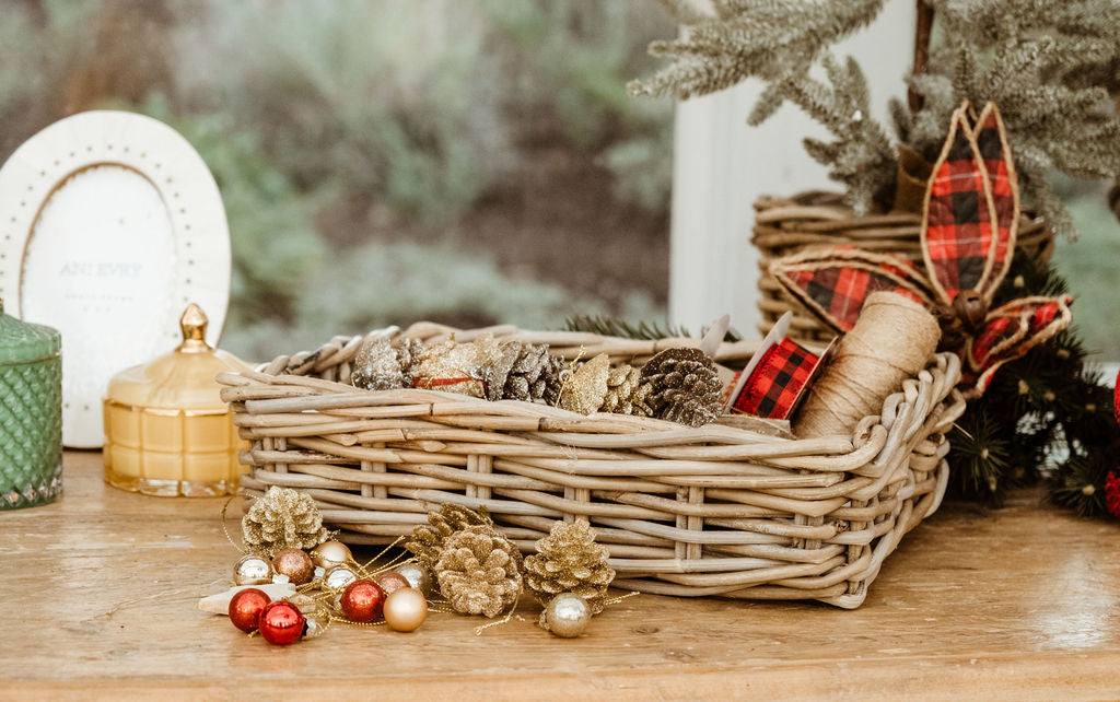 Rattan Rectangle Basket Tray