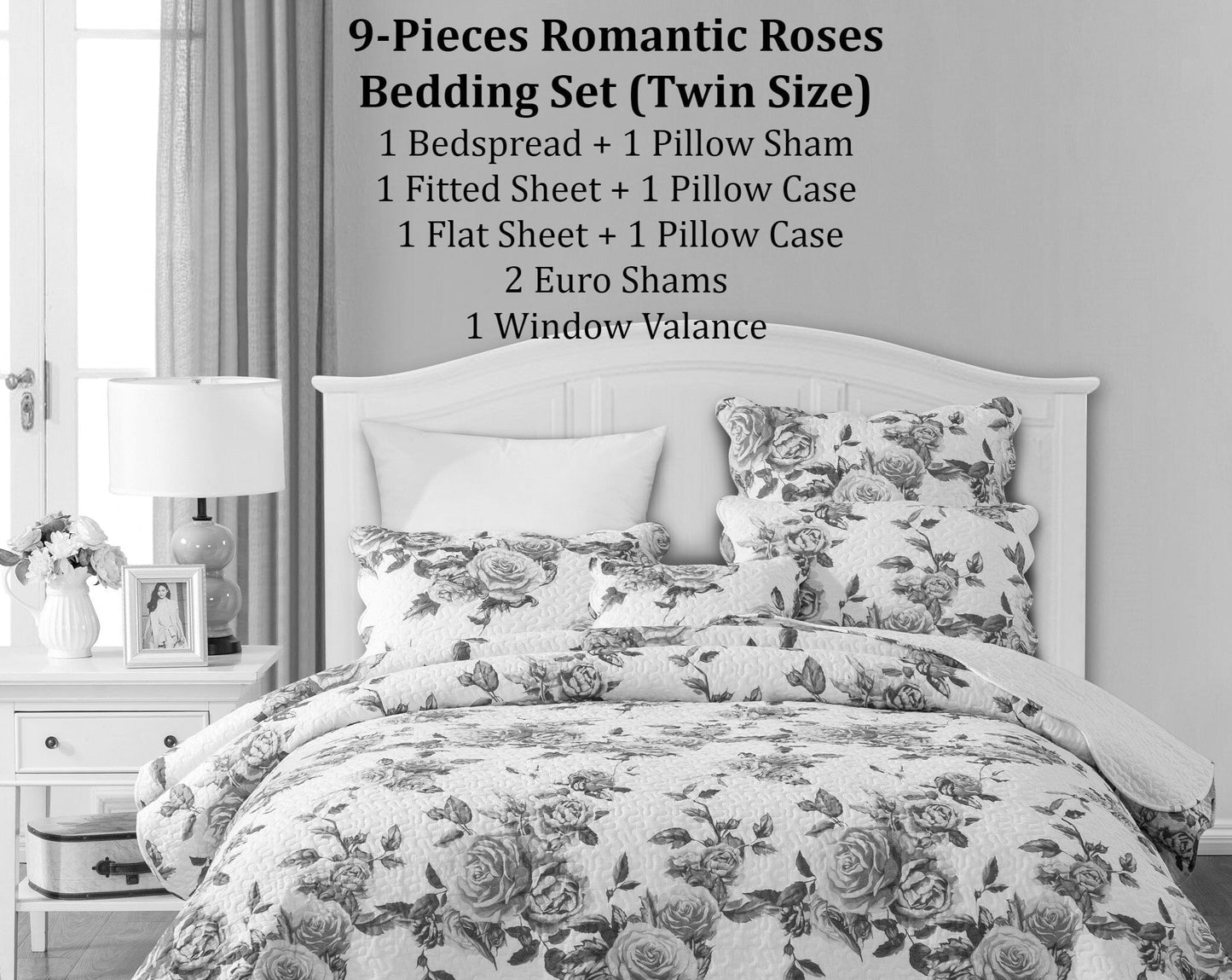 Romantic Roses Floral Bed in a Bag – DaDa Bedding Set