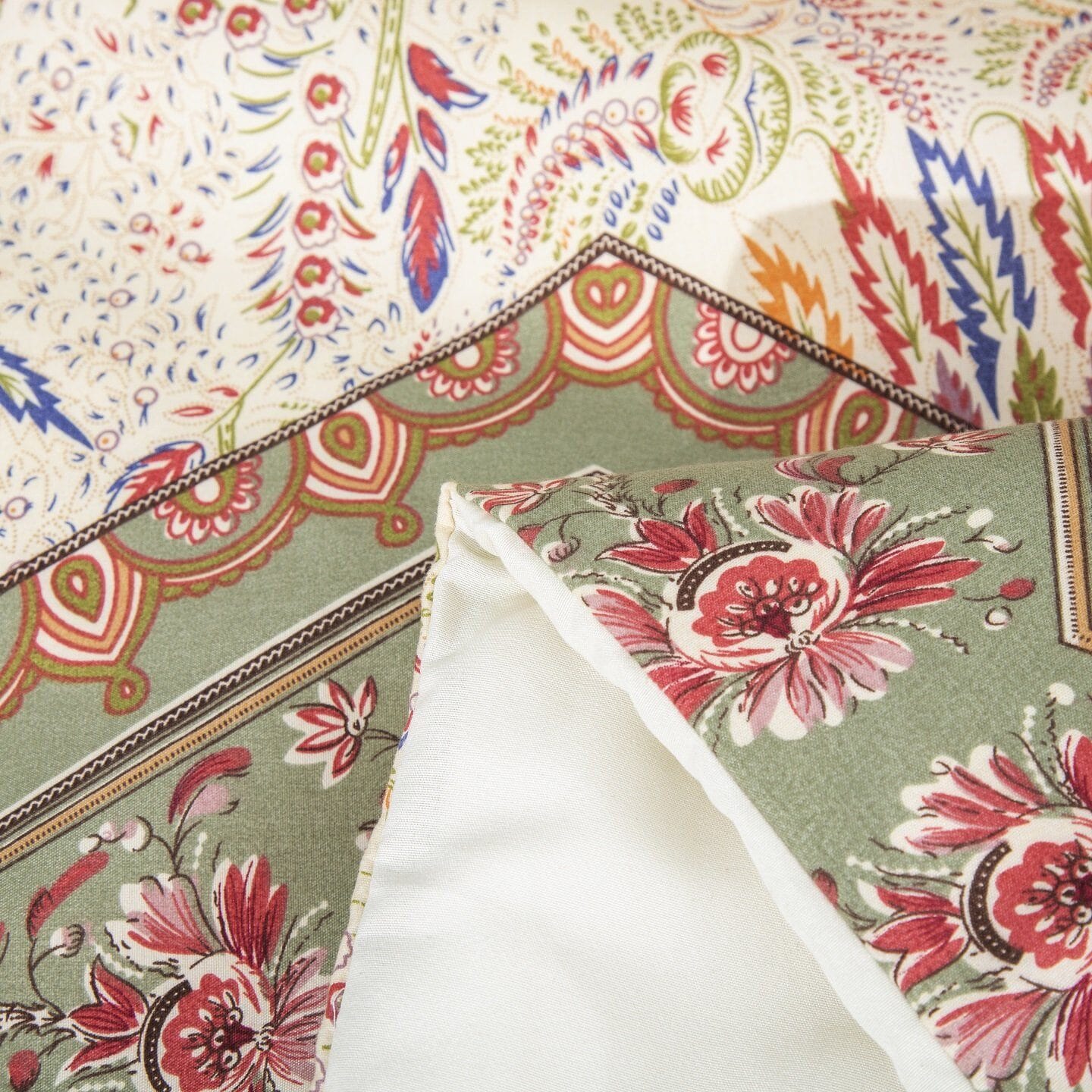 Botanical Cranberry Sage Chevron Floral Duvet Cover Set – DaDa Bedding