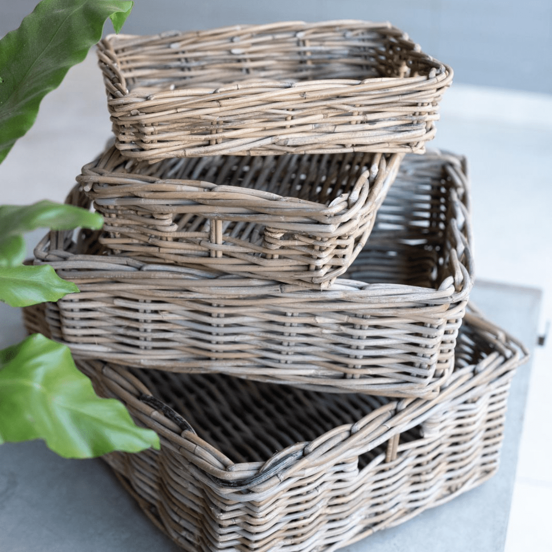 Rattan Rectangle Basket Tray
