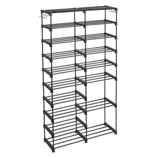 Double Row 10 Layer Non-woven Shoe Rack