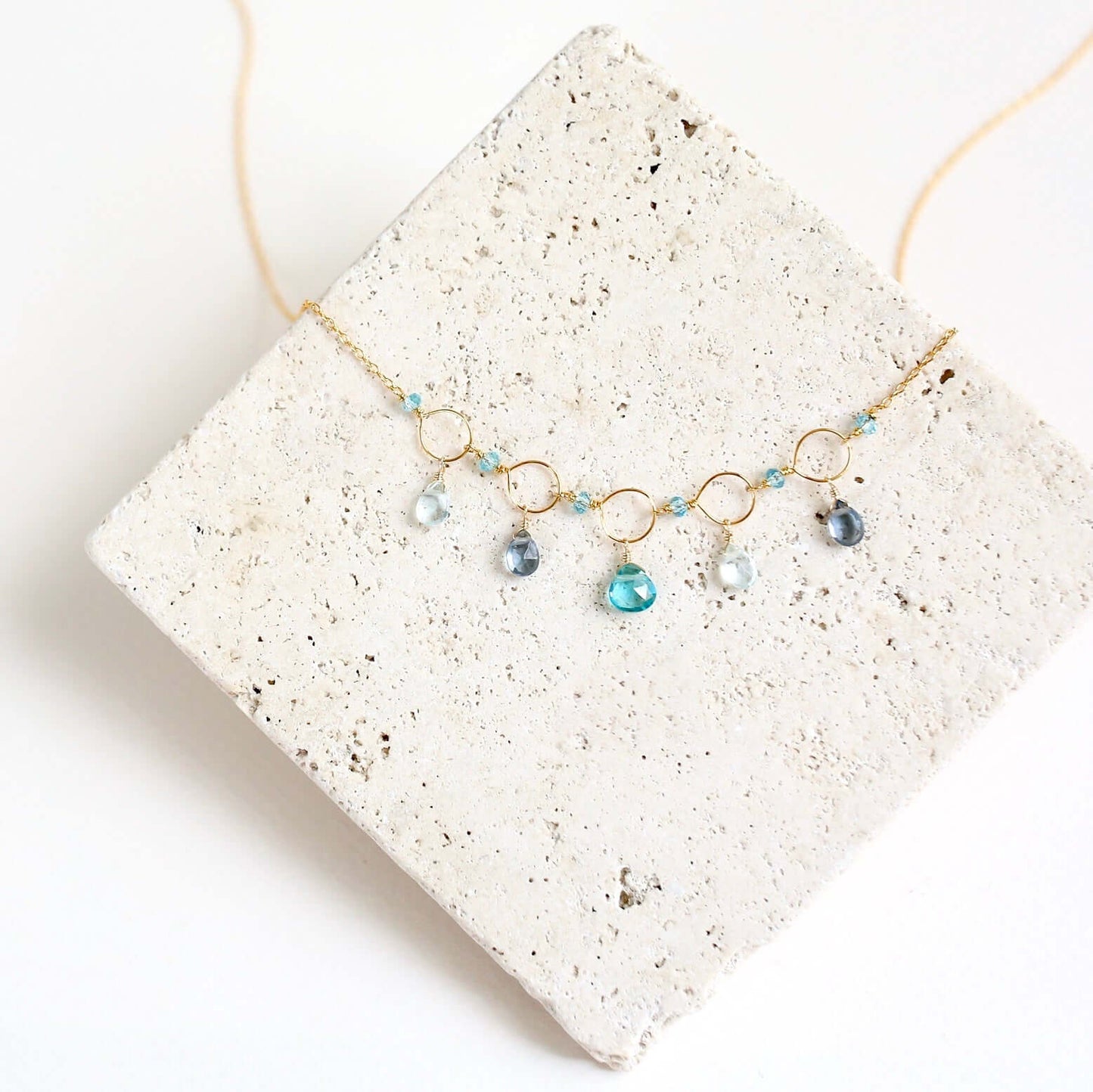 Black Spinel Gemstone Mini Sparkler Necklace