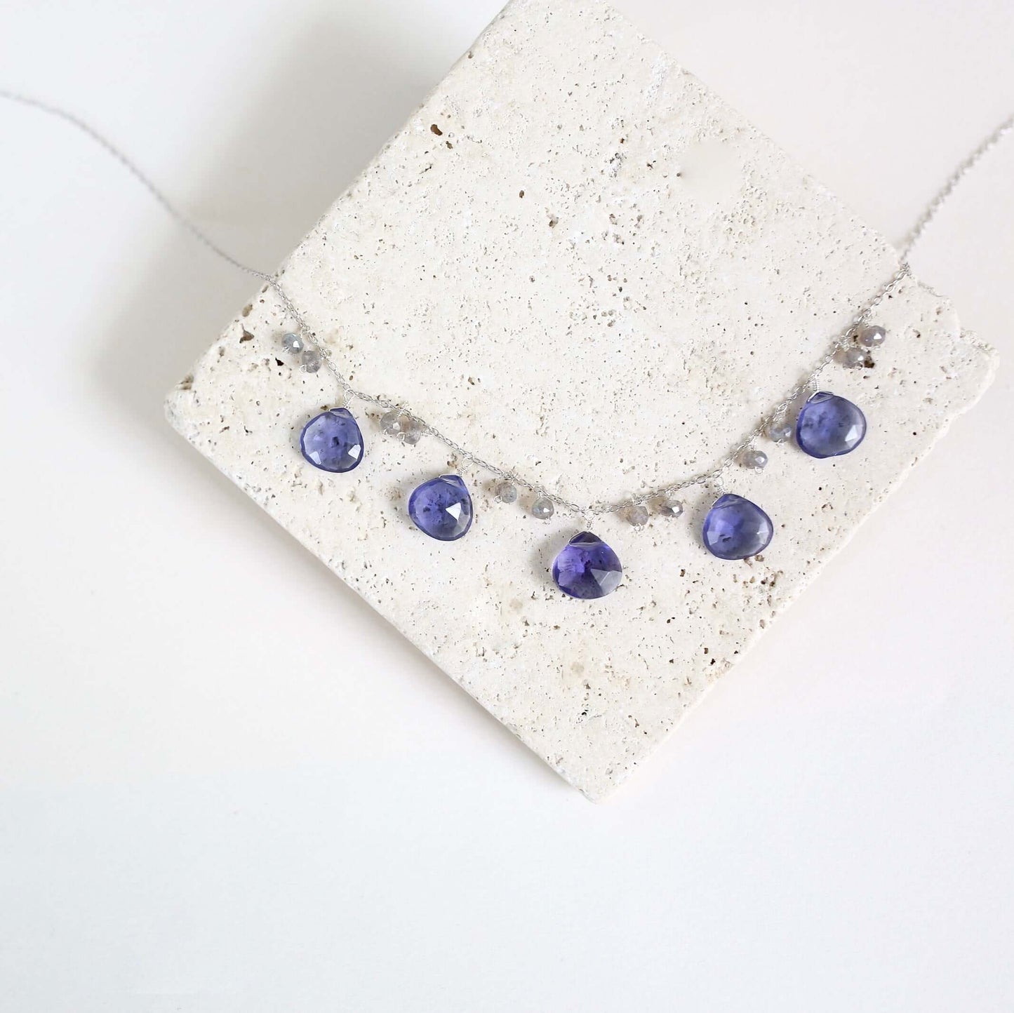 Tanzanite Quartz Silver Sparkler Necklace