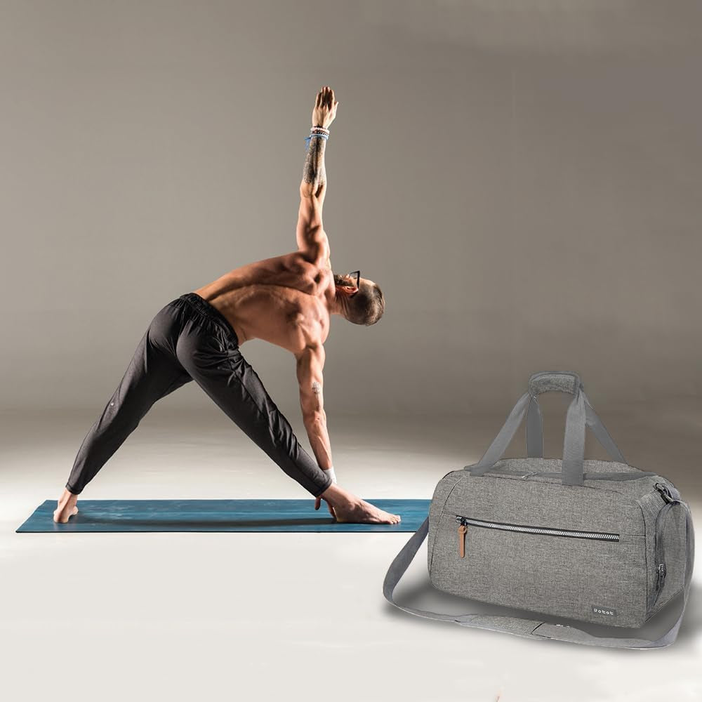 ROTOT Gym Duffel Bag, Gym Bag with Waterproof Shoe Pouch, Weekend Travel Bag with a Water-Resistant Insulated Pocket