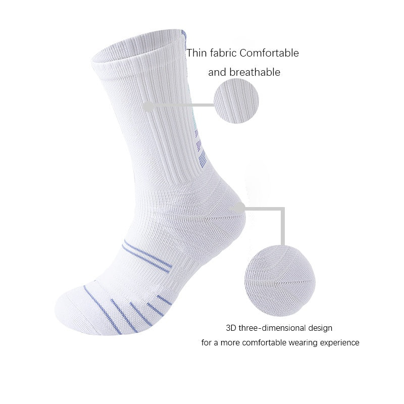 9 Pairs Men Compression Crew Running Socks Athletic Socks  With Cushion Work Hiking Basketball Sport Socks Anti-odor And Anti-slip For Running Fitness Hiking And Cycling
