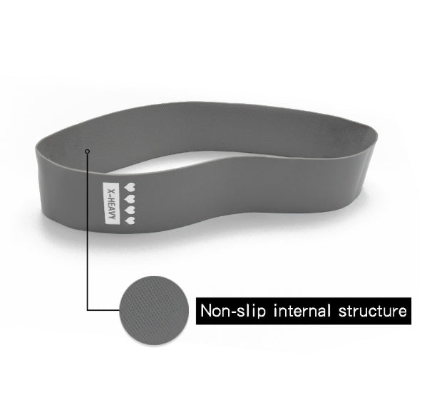 Gray resistance band with 'X-TRA' branding on a white background