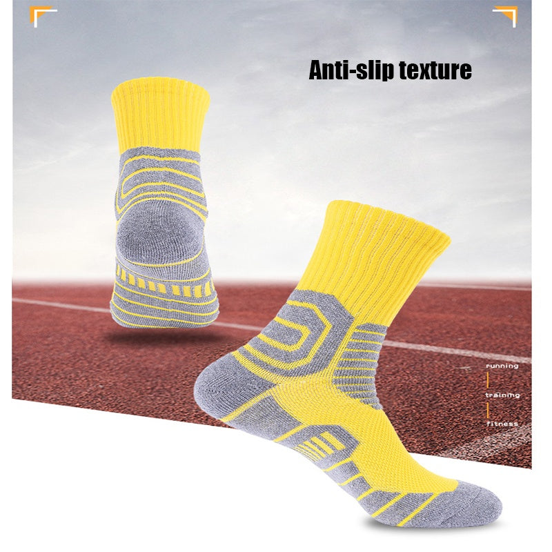 4 Pairs Compression Crew Running Socks Anti-Odor & Anti-Slip