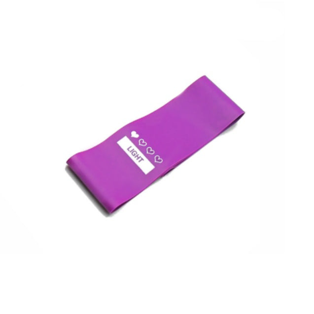 Purple resistance band with 'Light' label on a white background