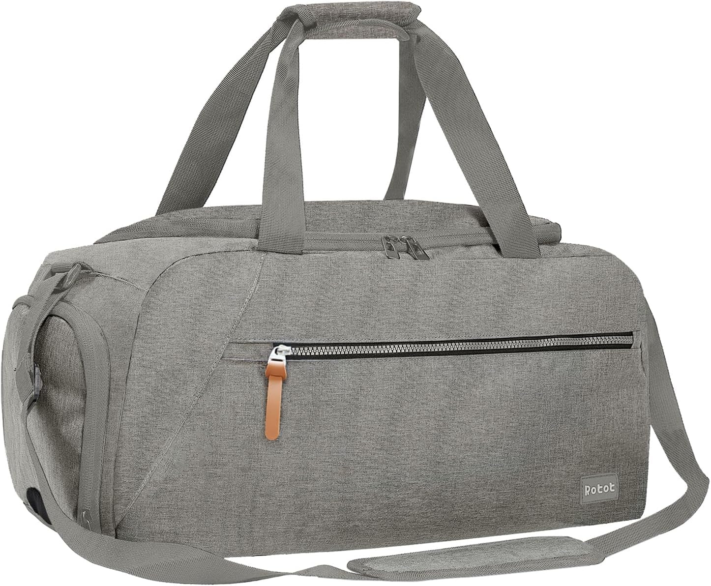 ROTOT Gym Duffel Bag, Gym Bag with Waterproof Shoe Pouch, Weekend Travel Bag with a Water-Resistant Insulated Pocket