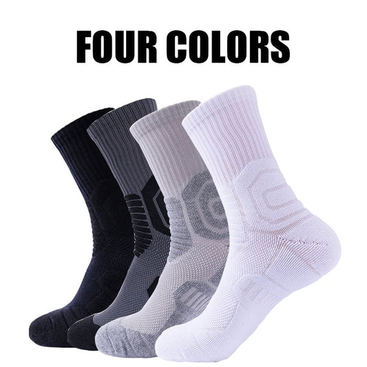 4 Pairs Compression Crew Running Socks Anti-Odor & Anti-Slip