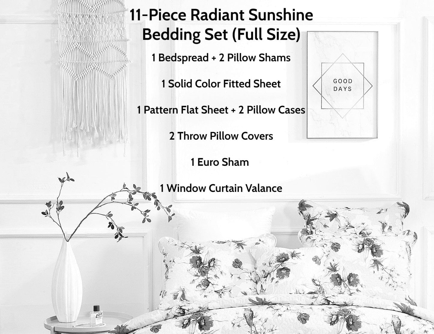 Radiant Sunshine Yellow Hummingbird Floral Bed in a Bag – DaDa Bedding