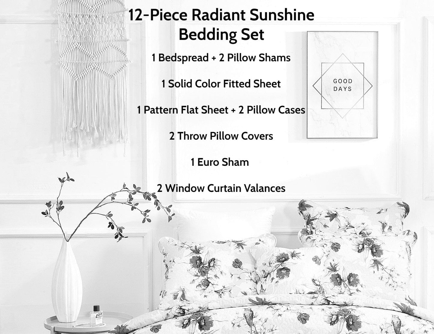 Radiant Sunshine Yellow Hummingbird Floral Bed in a Bag – DaDa Bedding