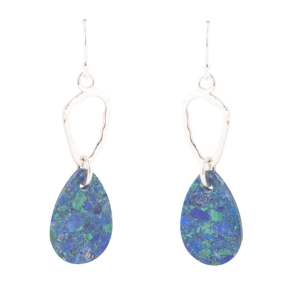 Azurite and Sterling Silver Drop Earrings