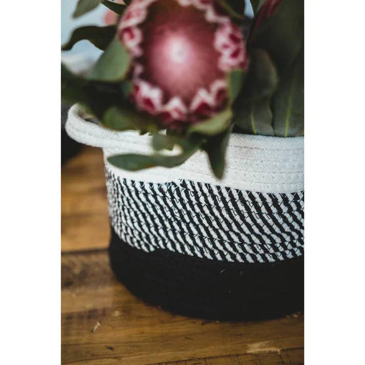 Black Ombré Cotton Storage Basket