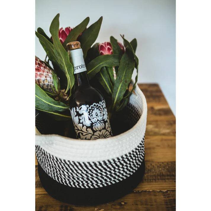 Black Ombré Cotton Storage Basket