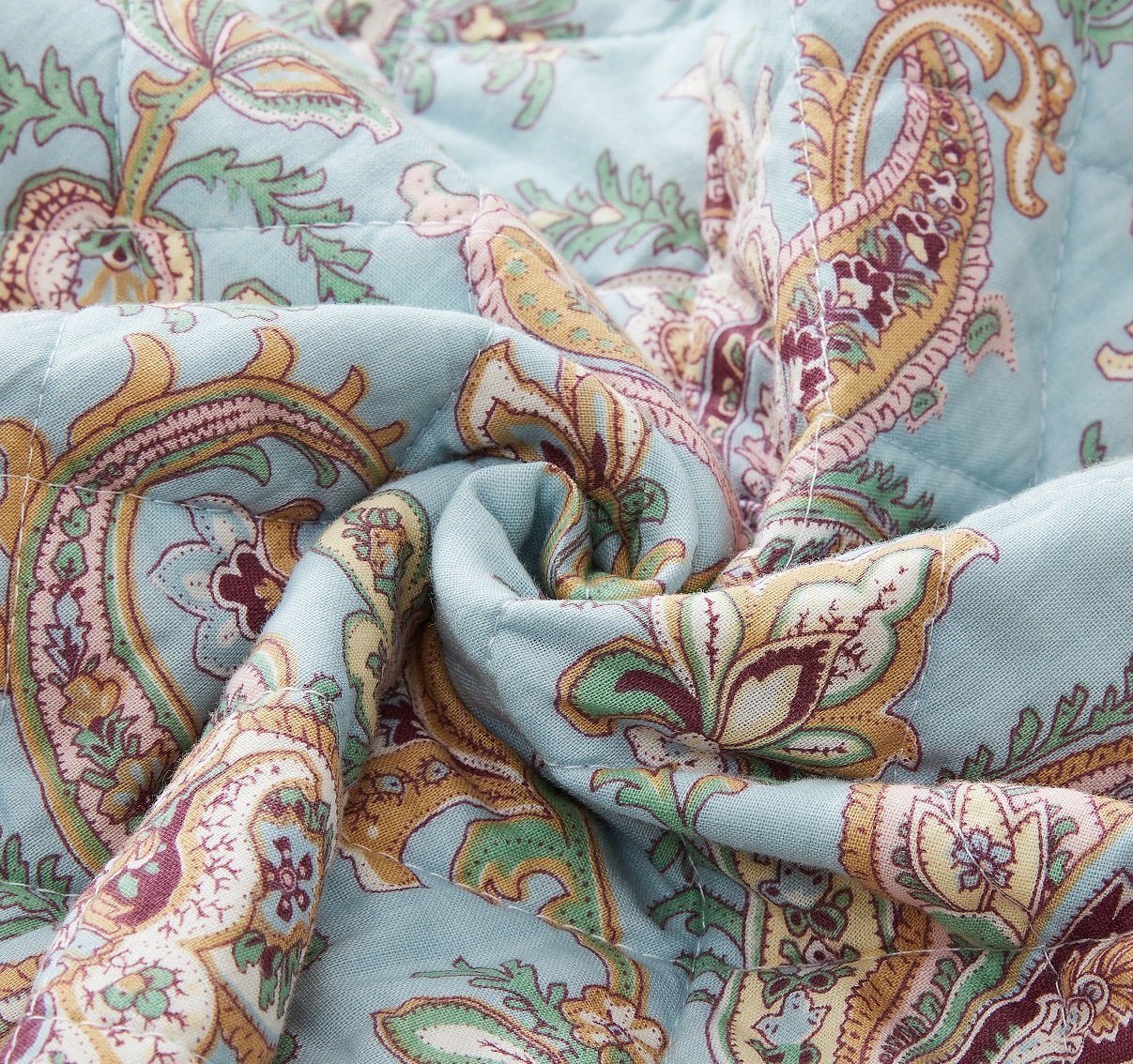 DaDa Bedding Bohemian Burgundy Red Velvet Trim Floral Paisley Patchwork Cotton Bedspread Set (JHW-868)
