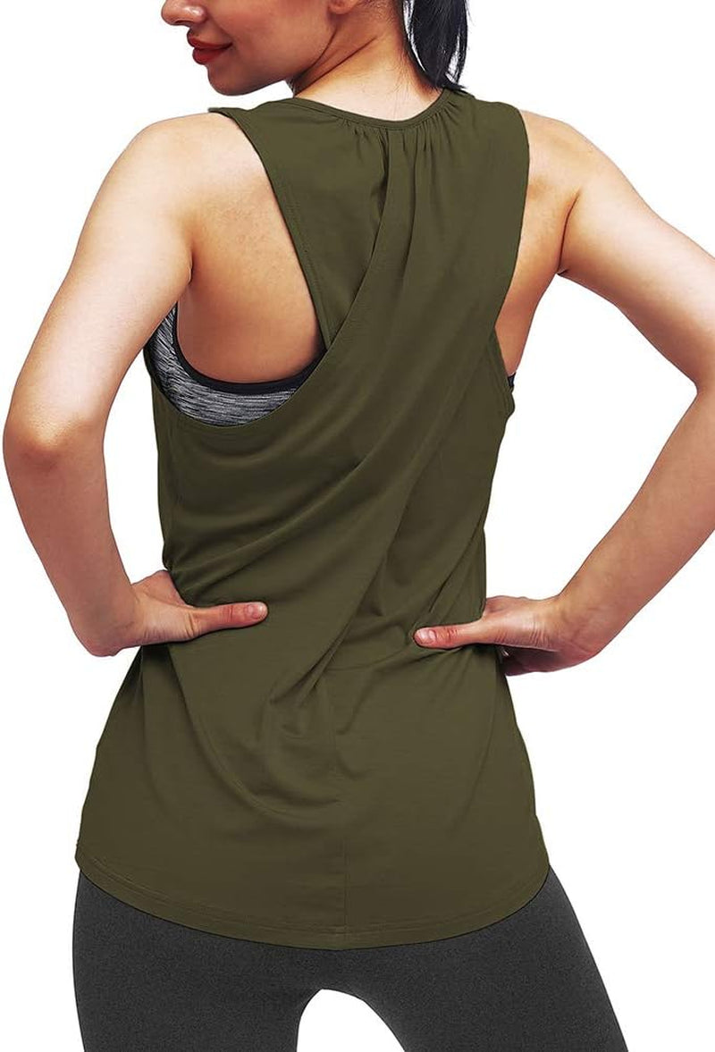 Mippo Workout Tops for Women Yoga Athletic Shirts Tank Tops Gym Summer Workout Clothes