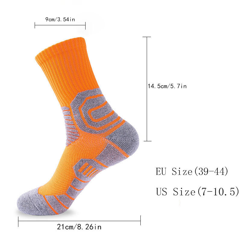 4 Pairs Compression Crew Running Socks Anti-Odor & Anti-Slip