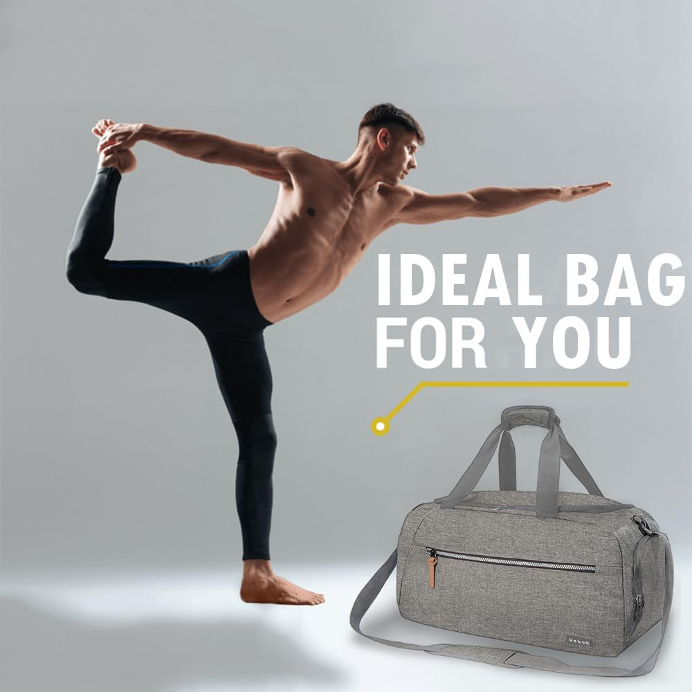 ROTOT Gym Duffel Bag, Gym Bag with Waterproof Shoe Pouch, Weekend Travel Bag with a Water-Resistant Insulated Pocket