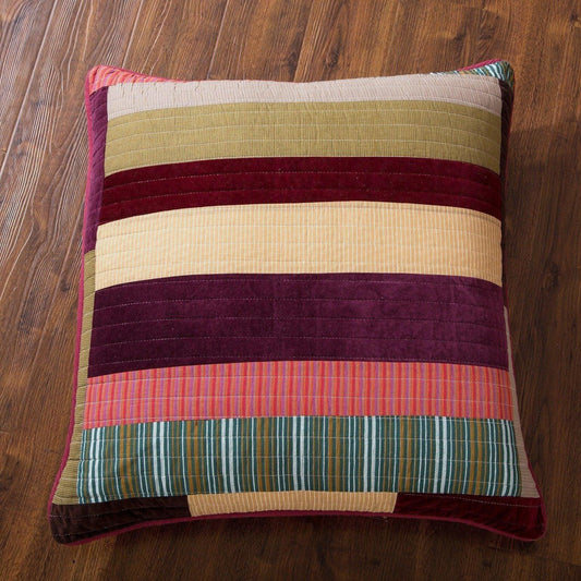 DaDa Bedding Classical Desert Sands Striped Velveteen Euro Sham - 26" x 26" (JHW-577)