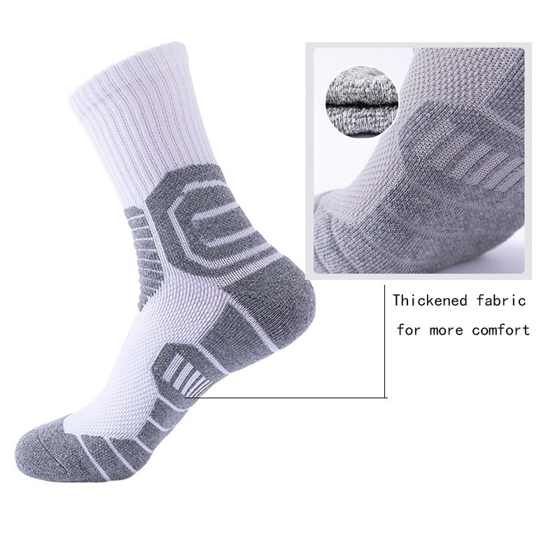 4 Pairs Compression Crew Running Socks Anti-Odor & Anti-Slip