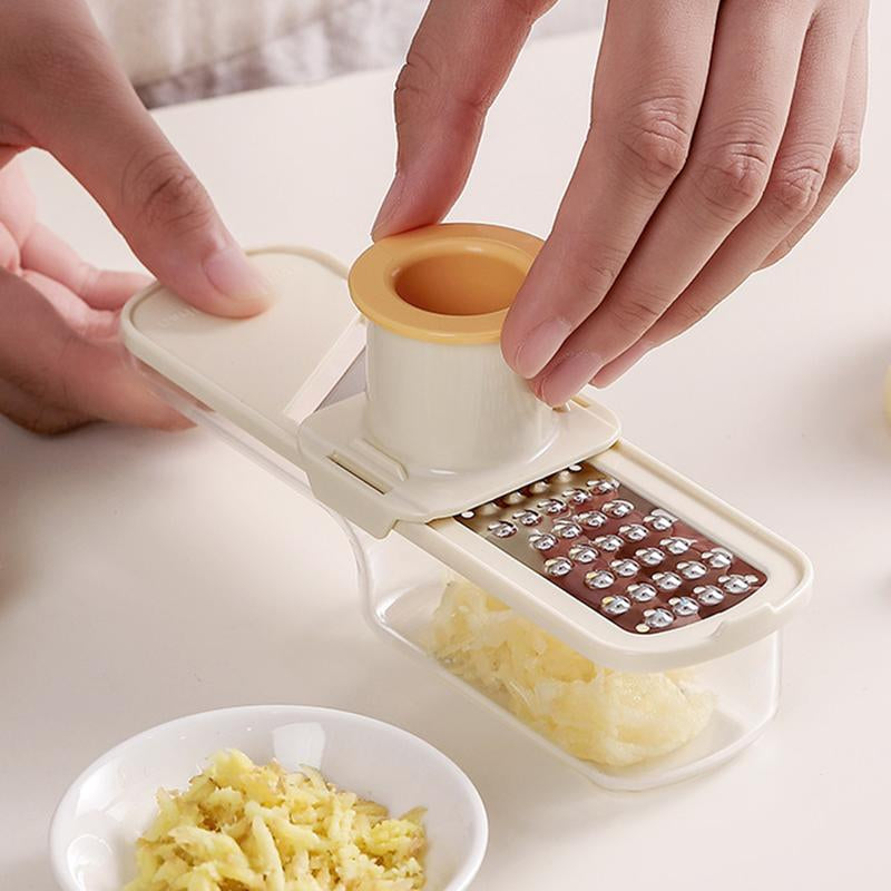 Multifunctional Garlic Grinder, Compact Design, Professional Mandoline Slicer, Multi-Purpose Kitchen Grinder with Stainless Steel Blades, Easy to Use & Clean, for Home, Restaurant