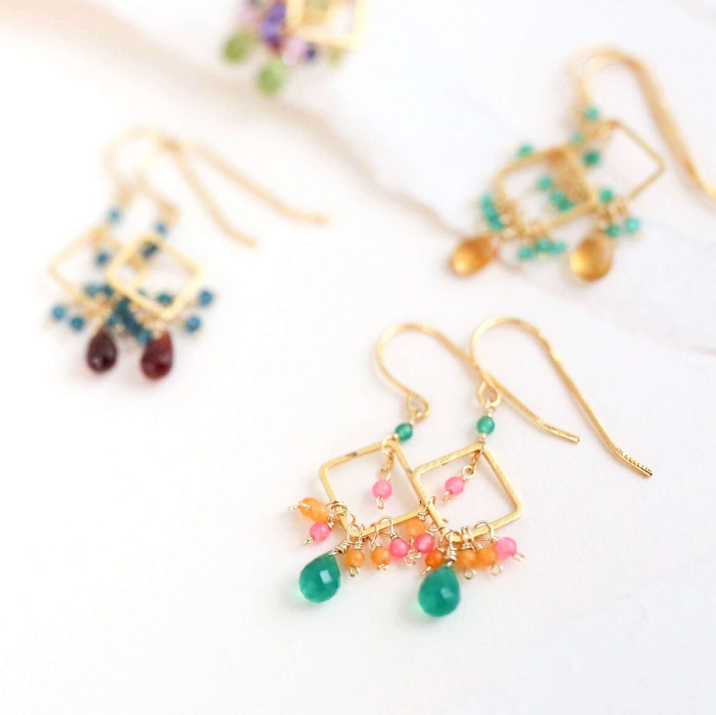 The Pixy Earring - Green Onyx